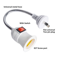 Prise US/UK/EU E27 douille d'ampoule à base à vis 110V 220V porte-ampoule LED adaptateur de convertisseur de courbure flexible Base de lampe à LED avec interrupteur