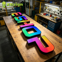 Enseignes électroniques rétroéclairées couleur magique, programmables, néons 3D personnalisés, contrôle Bluetooth/WiFi, pour publicité extérieure des entreprises et des commerces