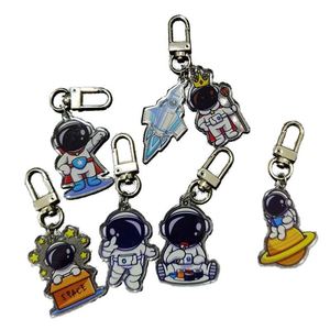 <b>Custom</b> Double Sided Printed Transparent Astronaut Planet Series Acrylic Charm <b>Keychain</b> with Hologram - Product Image 1