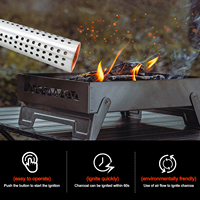 Briquet BBQ VERTAK à allumage rapide, coupe-vent, sans fil, rechargeable, allumeur de barbecue en métal résistant à la chaleur pour le camping et la cuisine en plein air