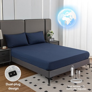 Housse de lit antistatique brodée à rayures pour la maison et l'hôtel, drap-housse et drap plat pour une expérience de sommeil optimale en milieu hospitalier - Product Image 1