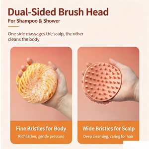 Double Sided Cyclone Design Silicone <b>Shower</b> Brush Soft Body Scrubber Exfoliating Massage Bath Brush for Deep Skin Cleansing - Product Image 3