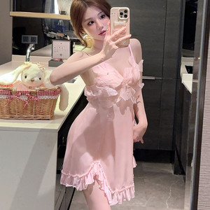 Nuovo fiore di pizzo con cuscino sul petto di seta di ghiaccio sottoveste sexy <span class=keywords><strong>pigiama</strong></span> <span class=keywords><strong>estivo</strong></span> abbigliamento per la casa - Product Image 6