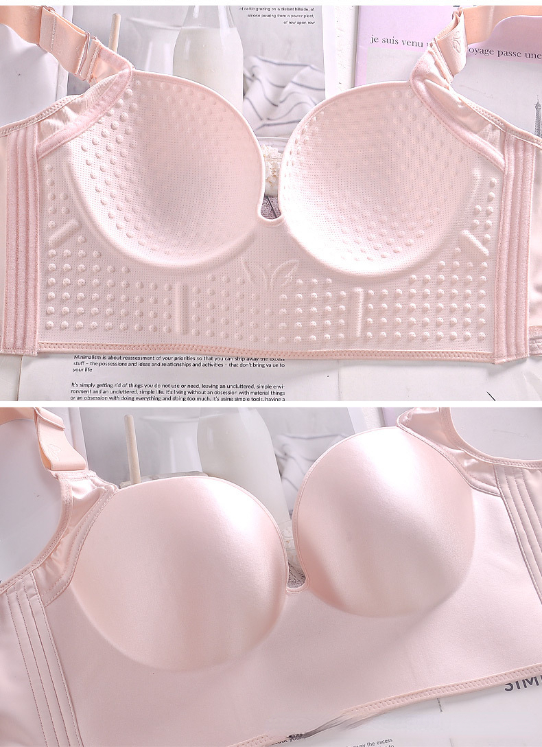 ZOYIAME In Stock Plus Size Womens Underwear Thin Cup Seamless Wireless Six Hooks Long Torso 3D Push Up Large Bra for Big Women