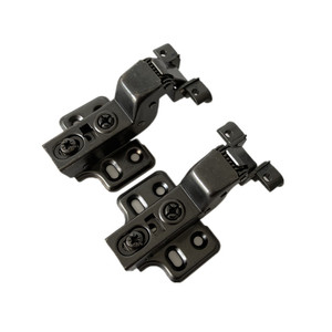 Charnière de meuble Huayi Parts 20 mm, grande courbure, en acier au carbone, minimaliste, avec amortisseur, fixation à quatre trous - Product Image 2