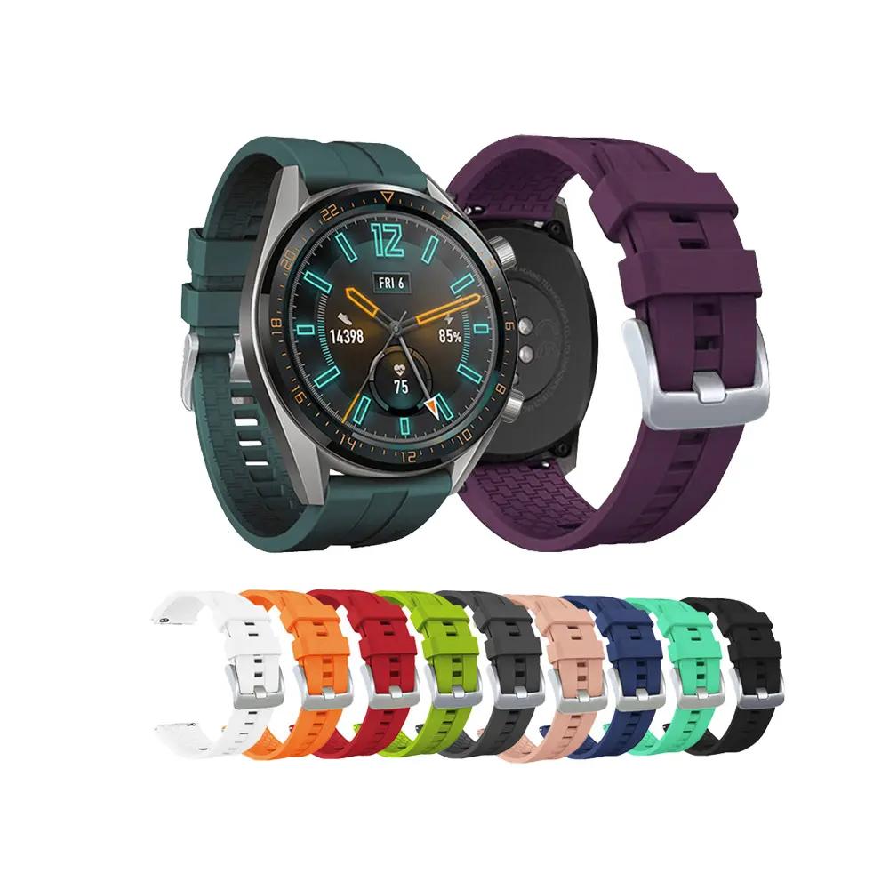 New Arrival 22mm Silicone watch strap for Huawei Watch GT/GT2 46mm/Samsung Gear S3 rubber Replacement huawei watch bands