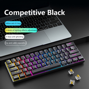 Wired Mechanical Gaming Keyboard USB Type-C <strong>Interface</strong> 61 Keys Mixed Color Backlit ABS Material Plug and Play for Laptop Desktop - Product Image 6