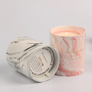 Velas Aromáticas Nórdicas de Cerámica con Patrón Marmoleado, Velas Personalizadas con Etiqueta Privada - Product Image 4
