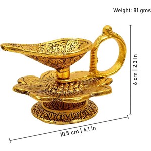 Oil Lamp Diwali Decorative Brass Candlestick Irregular Shape Die Casting Temple <b>Prayer</b> Light - Product Image 5