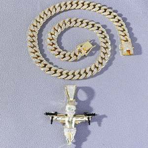 Hot Selling Cool Hiphop Alloy Twin Guns Angel Pendant Geometric Necklace Personalized Men's Necklaces Fashion Jewelry Wholesale - Product Image 3