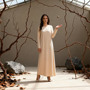 Robe Abaya Modeste en Polyester Uni, Nouveau Design Personnalisé pour Femmes Musulmanes, Fournisseur en Gros Chine - Product Image 4