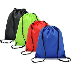 High Quality Custom Logo Polyester Two Shoulders Draw String Sports Backpack Promotional Polyester Drawstring Bags