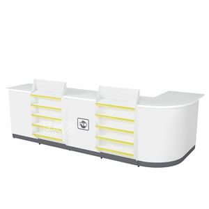 Comptoir de caisse <span class=keywords><strong>en</strong></span> acier au design moderne, personnalisé pour les supermarchés et les tables de caisse des magasins de proximité - Product Image 3