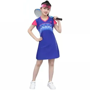 Maillot de tennis personnalisé pour jeunes filles, vente en gros, haute qualité