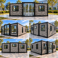 Villa conteneur moderne extensible de 20 pieds avec mur-rideau en verre – Maison préfabriquée élégante pour projets de villégiature panoramique