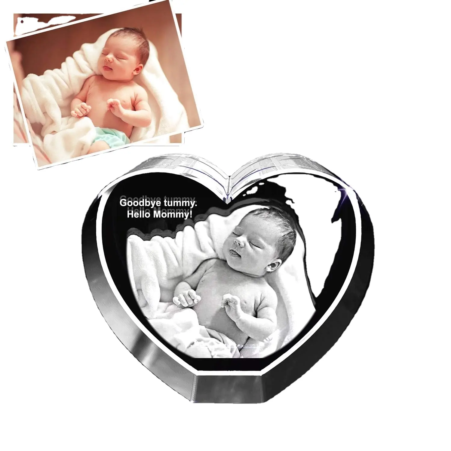 Crystal Collection Newborn Baby Engraved 3D Photo Gift