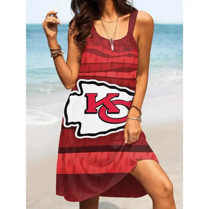 Robes débardeur pour femmes, impression par sublimation complète, plus robes NFL