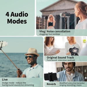 Micrófono inalámbrico dual con pantalla LCD Plug and Play Lavalier Mic para reducción de ruido de teléfono inteligente para entrevista de TikTok YouTube - Product Image 2