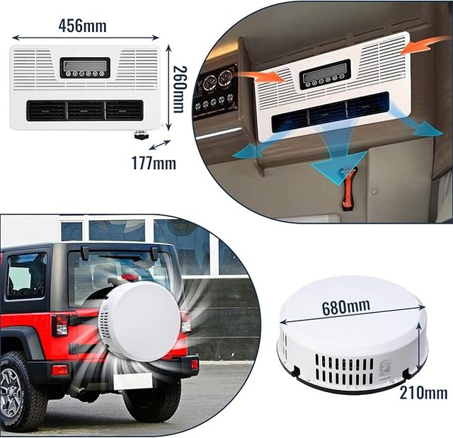 TELCOOL 24V DC Air Conditioner, Universal Split Type Air Conditioning Unit Use for Buses, Trucks, Trailers,Engineering Vehicles