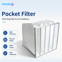 Filtre à poches en fibres synthétiques MERV 10, efficacité 75-80%, joint EVA, pour ventilation commerciale, vente en gros