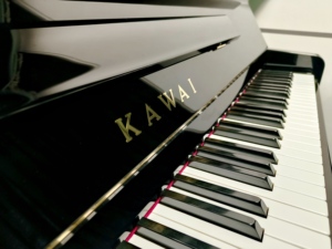 Piano droit 88 touches lestées, style classique, noir, à poser au sol, caisse en bois massif - Product Image 2