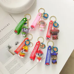 Wholesale Anime Keychain Cute Cartoon 3D PVC Designer Kids Women Silicon Mini Backpack Key Ring Accessories Rubber Key Chains