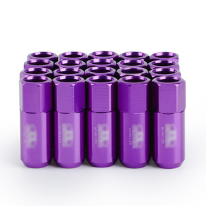 M14x1.50 Aluminum Alloy <b>Wheel</b> Bolts 60mm Purple For Car <b>Replacement</b> - Product Image 1