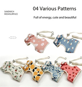 Ensemble Harnais et Laisse pour Animaux de Compagnie Imprimé Sakura, en Maille Respirante, Réglable, Anti-Traction, avec Nœud, pour Chien et <span class=keywords><strong>Chat</strong></span> de Petite Taille, pour la Promenade Quotidienne en Extérieur - Product Image 3