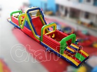 Parcours d'obstacles gonflable commercial extérieur videur sautant pour enfants parc à thème d'obstacles gonflable pour le matériel de PVC amusant