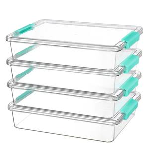 Trong suốt Glossy Stackable lưu trữ hộp nắp-chống bụi nhựa tổ chức cho đồ chơi di động tiết kiệm không gian container hlc088 - Product Image 1