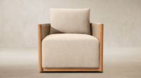 Fauteuil pivotant d'extérieur en teck avec panneau latéral en corde, chaise de patio résistante aux intempéries avec coussin, canapé simple moderne pour jardin
