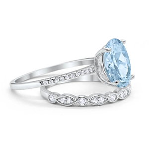 Bague de fiançailles et de mariage en argent sterling 925 avec pierre brute d'aquamarine taille Asscher, vente en gros - Product Image 2