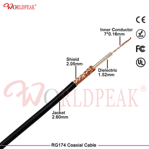 Cavo Coassiale RF RG174 50 Ohm con Anima in Alluminio Rivestito in Rame per Antenna Attiva GPS, CCTV, WiFi, Modulo 4G e Jumper per Radioamatori - Product Image 3