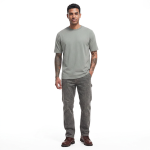 Camisetas de Manga Corta para Hombre, Estilo Old Money, Corte Regular Premium, Cuello Redondo, Color Sólido, Tela No Tejida, Suaves, Transpirables, Casuales, Lavadas - Product Image 1