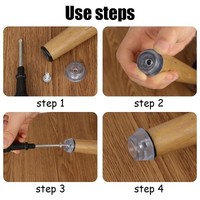 Silicone Transparent Meubles Chaise Table Jambes Pieds Doux Skid Glide Pad Floor Protector Screw-on Noise-killer
