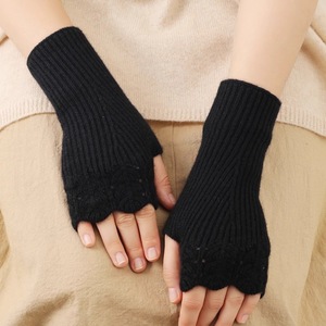 Mitaines sans doigts en cachemire pur, 100% laine mérinos, tricotées, avec logo personnalisé, pour femmes et filles - Product Image 5