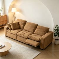 Canapé modulaire inclinable électrique en chenille VOXHOME avec appui-tête réglable et repose-pieds extensible, meubles de salon