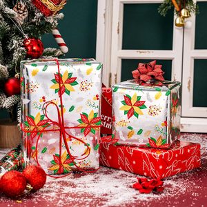 Floral Christmas Wrapping <b>Paper</b> <b>Rolls</b> 17 Inch X 33 Feet Silver Metallic Poinsettias Holly Berries Gift Craft Packaging - Product Image 2