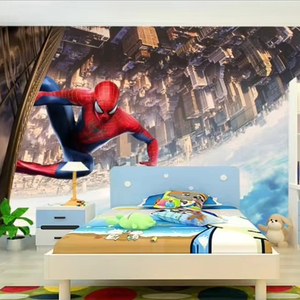 K102920 Papel Tapiz Autoadhesivo para Habitación Infantil con Dibujos Animados de Spider-Man - Product Image 1
