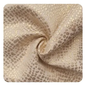 Lurex-tela de lujo 85% poliéster 15%, 190gsm, flor de corte dorado texturizada, Jacquard metálico, falda, ropa para mujer