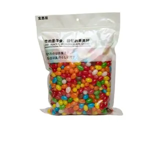 Auf Lager Bulk Bag Bunte mehrfarbige fruchtige Geschmack süße Halal Rainbow Fudge Candy Jelly Beans