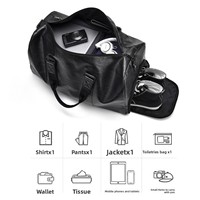 Tas Gym Kulit PU Custom untuk Fitness dengan Tas Gym Ringan Tahan Air untuk Latihan, Perjalanan, Kemah, Outdoor Pria Wanita