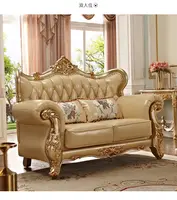 Sofá de couro genuíno atunus, conjunto de sofá em couro legítimo com design de king e queen, cabe em sofá de creme, pernas douradas, amarelas e elegantes