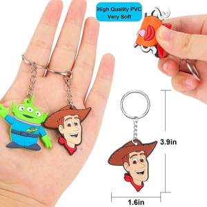 Nueva llegada al por mayor PVC goma mosquetón llaveros logotipo personalizado impresión UV lindo dibujos animados <span class=keywords><strong>Anime</strong></span> estilo promoción regalos - Product Image 5