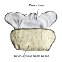 Ventes chaudes Couches lavables pour bébé en bambou et coton élasthanne Couches en tissu ajustées Awj intérieur