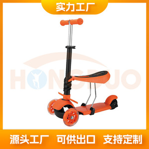 Patinete para niños con asiento de altura ajustable, 3 ruedas, ruedas de PU con luces intermitentes, para edades de 3 a 6 años - Product Image 5