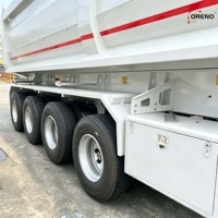 Semi-remorque benne arrière 3 essieux 80 tonnes à suspension mécanique pour le transport de charbon minier en Afrique