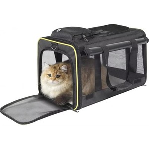 Échantillon gratuit : Cages souples pour chiens, transporteur pliable à 3 portes avec sangles et tapis en polaire pour chiens - Product Image 6
