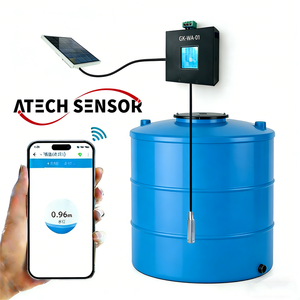Transmetteur de niveau d'eau sans fil submersible pour smartphone, détection à longue <span class=keywords><strong>distance</strong></span>, affichage LED sur panneau solaire Atech - Product Image 1