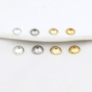ฝาครอบลูกปัดชุบทอง 14k 18k ลูกปัดทรงกลมสำหรับทำสร้อยข้อมือ อุปกรณ์ทำเครื่องประดับ สีเงิน สีทอง ฐานทองแดง - Product Image 3